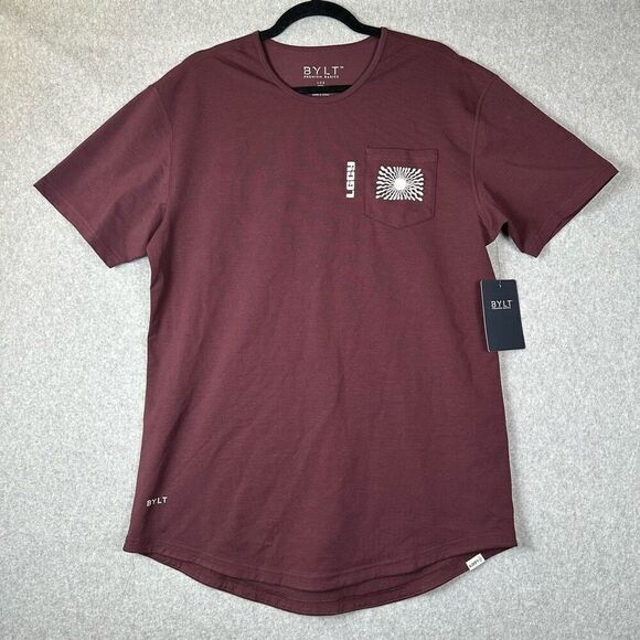 Men’s BYLT Premium Basics t shirt Lux Size Large Maroon LGCY Logo gorpcore - Picture 1 of 9